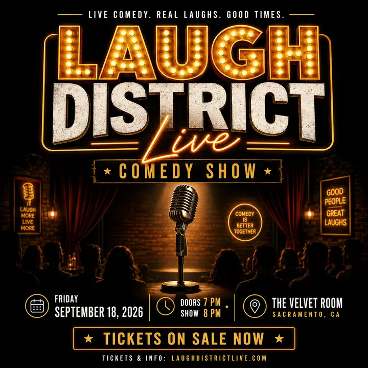 Laugh District Live comedy show event poster