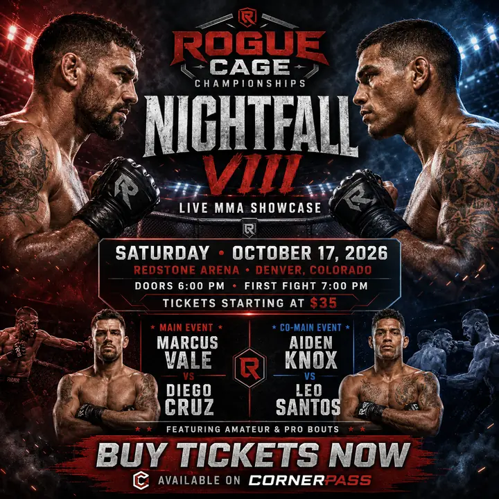 Rogue Cage Championships MMA fight night event poster